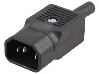 מחבר מתח IEC C14, 10A, 250VAC - להתקנת כבל