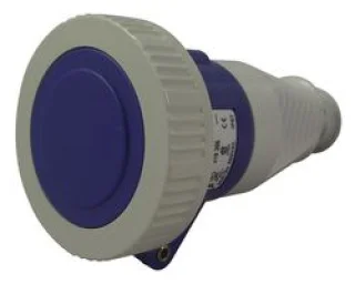 מחבר חשמל תעשייתי כחול - נקבה לחיבור לכבל - 2P+E , 230VAC , 16A