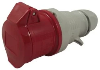 מחבר חשמל תעשייתי אדום - נקבה לחיבור לכבל - 3P+E , 400VAC , 16A