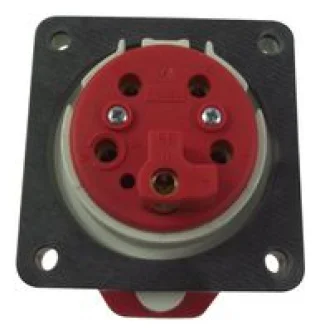 מחבר חשמל תעשייתי אדום - נקבה לחיבור לפנל - 3P+N+E , 400VAC , 32A