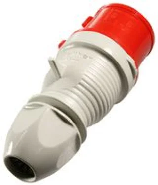מחבר חשמל תעשייתי אדום - זכר לחיבור לכבל - 3P+N+E , 400VAC , 32A
