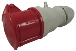 מחבר חשמל תעשייתי אדום - נקבה לחיבור לכבל - 3P+E , 400VAC , 32A