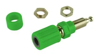 שקע בננה 4MM להברגה לפנל - בידוד ירוק