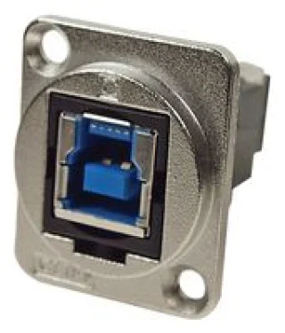 מתאם לפנל - USB 3.0 B (F) ~ USB 3.0 A (F) - CSK HOLES
