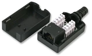 מחבר RJ45 8P8C - נקבה לנעיצה לכבל - CAT6 - שחור