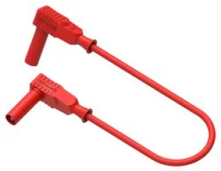 כבל בדיקה מבודד - 4MM R/A PLUG ~ 4MM R/A PLUG 1.5M - בידוד אדום