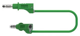 כבל בדיקה מבודד - 4MM PLUG ~ 4MM PLUG 1M - בידוד ירוק