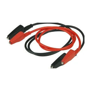 כבל בדיקה - תנין מבודד - 300V - 1000mm - זוג שחור/אדום