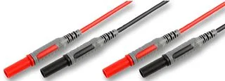 סט כבלי בדיקה - תקע בננה זוויתי 4mm מבודד - 1kV