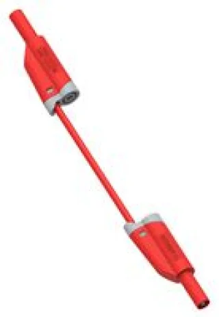 כבל בדיקה מבודד - 4MM PLUG ~ 4MM PLUG 1M - בידוד אדום