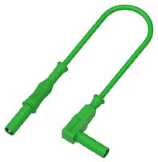 כבל בדיקה מבודד - 4MM PLUG ~ 4MM R/A PLUG 1.5M - בידוד ירוק