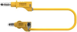 כבל בדיקה מבודד - 4MM PLUG ~ 4MM PLUG 0.5M - בידוד צהוב