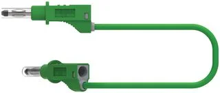 כבל בדיקה מבודד - 4MM PLUG ~ 4MM PLUG 0.5M - בידוד ירוק