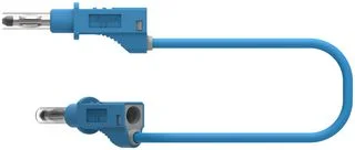 כבל בדיקה מבודד - 4MM PLUG ~ 4MM PLUG 0.5M - בידוד כחול