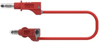 כבל בדיקה מבודד - 4MM PLUG ~ 4MM PLUG 0.5M - בידוד אדום
