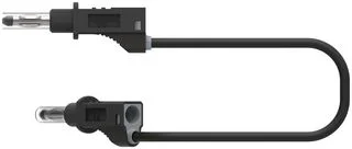 כבל בדיקה מבודד - 4MM PLUG ~ 4MM PLUG 0.5M - בידוד שחור
