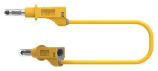 כבל בדיקה מבודד - 4MM PLUG ~ 4MM PLUG 1M - בידוד צהוב