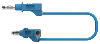 כבל בדיקה מבודד - 4MM PLUG ~ 4MM PLUG 1M - בידוד כחול