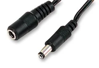 כבל למתח DC - זכר / נקבה - מחבר 2.1MM - אורך 5 מטר