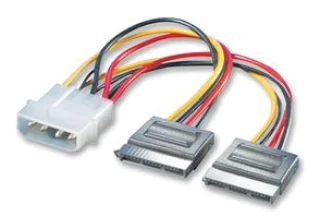 כבל למחשב - (0.16M - 2XSATA 15P (M) ~ MOLEX 4P (M