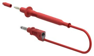 כבל בדיקה מבודד - PROBE TIP ~ 4MM PLUG 1M - בידוד אדום