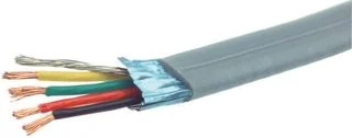 כבל פיקוד שטוח גמיש - 6 גידים 24AWG + סיכוך אלומיניום