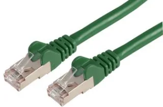 כבל רשת יצוק מסוכך - CAT6A SSTP 0.5M - בידוד ירוק