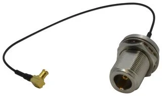 כבל קואקסיאלי שחור - IP67 N-TYPE (F-B/H) ~ MCX (M-R/A) - 200MM