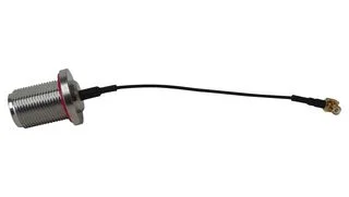 כבל קואקסיאלי שחור - IP67 N-TYPE (F-B/H) ~ MCX (M-R/A) - 100MM