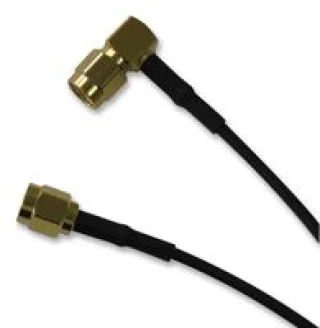 כבל קואקסיאלי RG174/U - SMA זוויתי ל-SMA ישר - 250mm