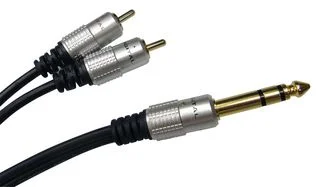 כבל PRO SIGNAL - PL 6.35MM (ST) - 2XRCA 1M