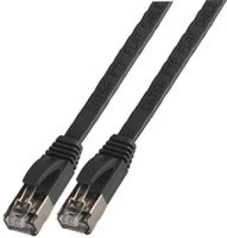 כבל רשת יצוק מסוכך - FLAT CAT6A 2M - בידוד שחור