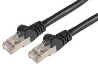 כבל רשת יצוק מסוכך - CAT6A SSTP 3M - בידוד שחור
