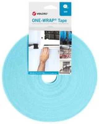 סרט קשירה תכלת לכבלים (סקוטש) - VELCRO - 10MM X 25M
