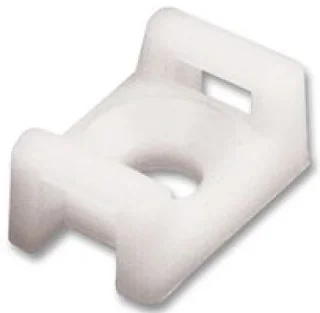 Cable Tie Mount, Low Profile, Screw, 5 mm, Natural, Nylon 6.6 (Polyamide 6.6), 9.5 mm, 15.8 mm