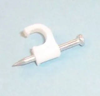 תפסנים עם מסמר לכבלים עגולים בקוטר עד 6MM - לבן