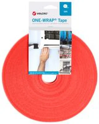 סרט קשירה כתום לכבלים (סקוטש) - VELCRO - 10MM X 25M
