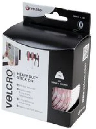 גליל ולקרו דביק לבן - VELCRO - HOOK & LOOP 50MM X 1M