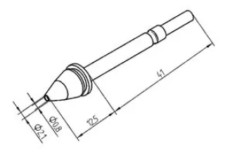 ראש לידית שואב בדיל - (ERSA 0722ED0821 - 0.8MM (ID) / 2.1MM (OD