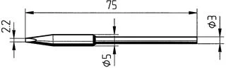ראש לידית מלחם - ERSA 0212FDLF - CHISEL 2.2MM