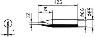 ראש לידית מלחם - ERSA 0842EDLF - CHISEL 3.2MM