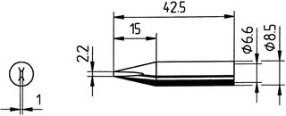 ראש לידית מלחם - ERSA 0842BDLF - CHISEL 2.2MM