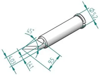 ראש לידית מלחם - ERSA 0102BDLF20 - BLADE 2.0MM