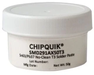 Solder Paste, Synthetic No Clean, 183 °C, 63, 37 Sn, Pb, 50G