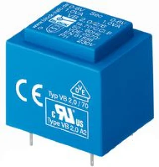 שנאי PCB - 3.2VA, 230V ⇒ 2x15V