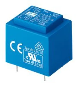 שנאי PCB 230V ⇒ 2x9V 3.2VA - EI 38x16.5 - מקופסל