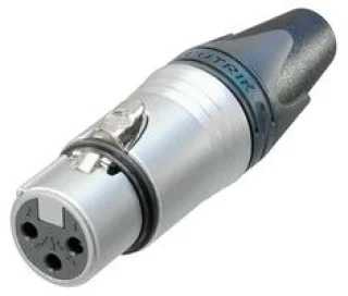 מחבר XLR שקע 3 פינים - הרכבה לכבל - מגעים מצופים זהב