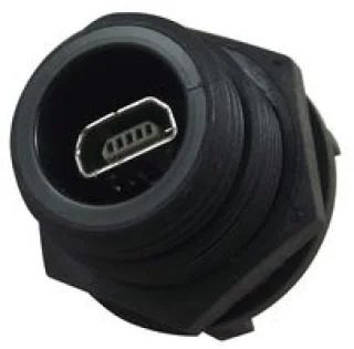 מחבר תעשייתי MINI USB TYPE AB - נקבה למעגל מודפס - PX0458