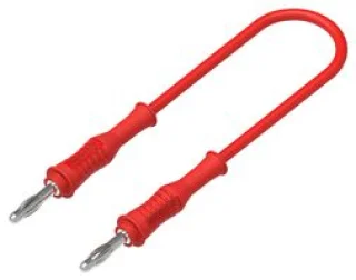 כבל בדיקה - 4MM PLUG ~ 4MM PLUG 1M - בידוד אדום