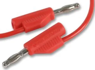 כבל בדיקה - 4MM PLUG ~ 4MM PLUG 0.5M - בידוד אדום